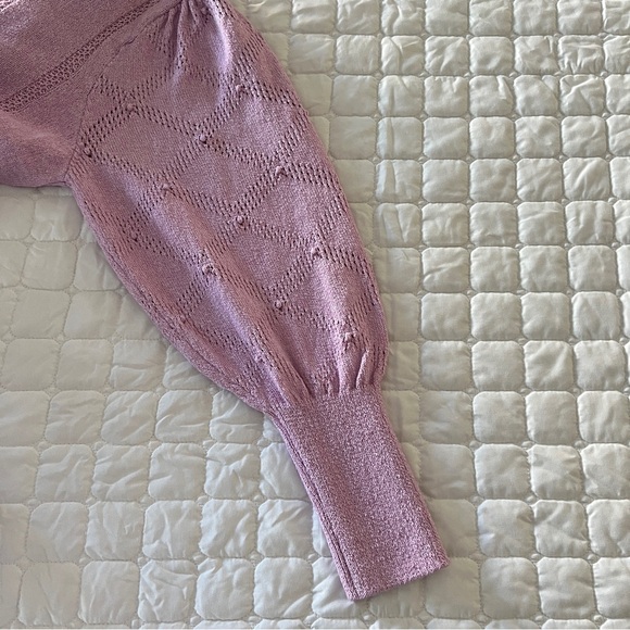 M&S | Size 14 XL Cool Pink Sweater | Textured Knit | Puff Sleeve | Soft - Picture 13 of 15